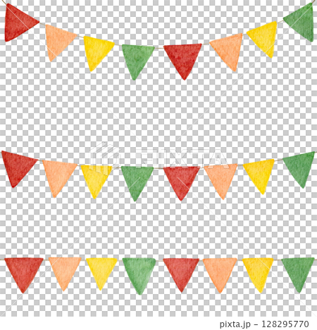 彩色花環插圖水彩畫 128295770