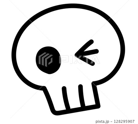 ハロウィンモチーフのポップで可愛いイラスト スカル ベクター ハロウィンモチーフのポップで可愛いイラスト スカル ベクター 128295907