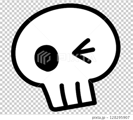 ハロウィンモチーフのポップで可愛いイラスト スカル ベクター ハロウィンモチーフのポップで可愛いイラスト スカル ベクター 128295907