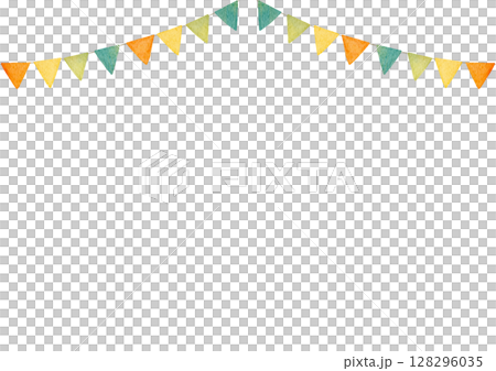 彩色花環插圖水彩畫 128296035