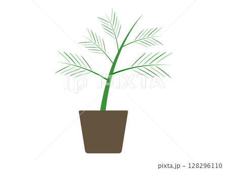 観葉植物のシンプルなイラスト 128296110