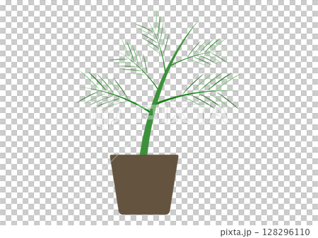 観葉植物のシンプルなイラスト 128296110