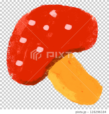 クレヨンタッチ　毒キノコ　ドクロマーク 128296184