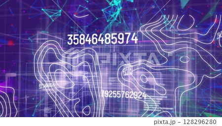 Image of numbers changing and data processing...のイラスト素材 [128296280] - PIXTA