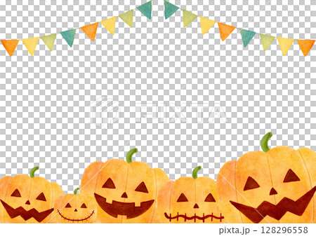 Halloween cute frame illustration 128296558
