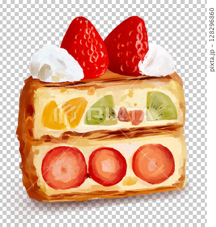 フルーツミルフィーユのイラスト 128296860