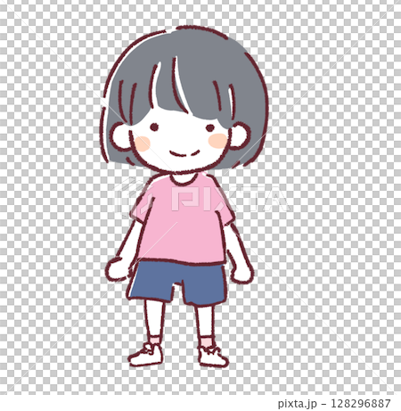 可愛女孩插畫 128296887