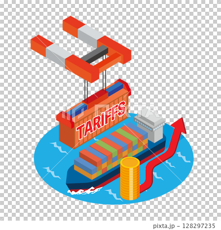 Import tariffs illustration 128297235