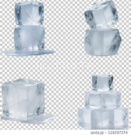 いろいろな形の氷の素材 いろいろな形の氷の素材 128297254