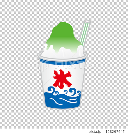 哈密瓜味刨冰插畫 哈密瓜味刨冰插畫 128297645