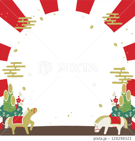 午年　正月背景イラスト 128298321