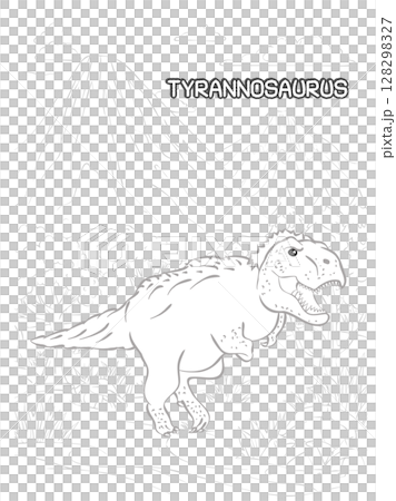 かっこいいティラノサウルスの塗り絵01 128298327