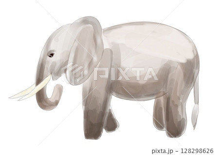ゆったり歩くゾウ/Slowly Walking Elephant 128298626