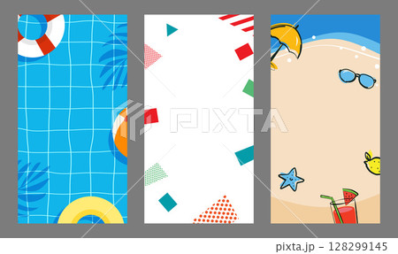 Summer sale background banner templates for social media advertising. Background for text insertion for use in mobile advertising. 128299145