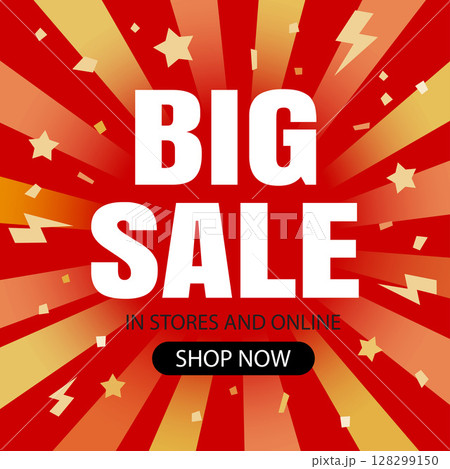 Summer sale banner templates for social media advertising. Big sale banner with tropical and beach elements. Summer sale banner templates for social media advertising. Big sale banner with tropical and beach elements. 128299150