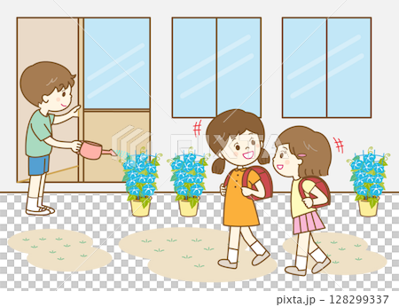 小学校の校庭の風景 小学校の校庭の風景 128299337