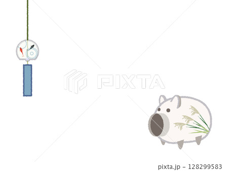 蚊取り線香と風鈴のイラスト 128299583