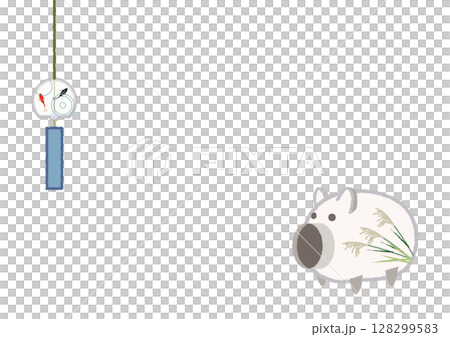 蚊取り線香と風鈴のイラスト 128299583