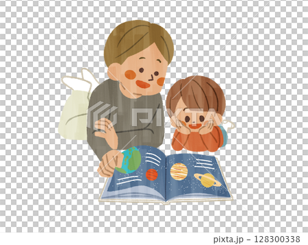 Parents and children reading a book - Gash 128300338