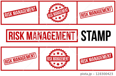 Risk Management rubber grunge stamp set vector Risk Management rubber grunge stamp set vector 128300423