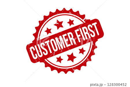 Customer First rubber grunge stamp seal vector Customer First rubber grunge stamp seal vector 128300452