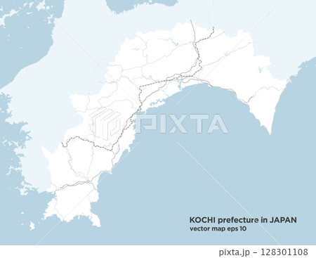 日本の高知県のシンプルなロードマップ 128301108