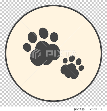 可愛的郵票風格爪子輪廓圖解 可愛的郵票風格爪子輪廓圖解 128301110