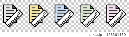 Illustration icon material set: Ruler file 011 Illustration icon material set: Ruler file 011 128301150