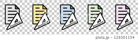 Illustration icon material set: Triangle ruler file 014 Illustration icon material set: Triangle ruler file 014 128301154