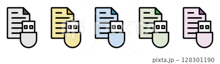 イラストアイコン素材セット:USBディスクファイル050 イラストアイコン素材セット:USBディスクファイル050 128301190