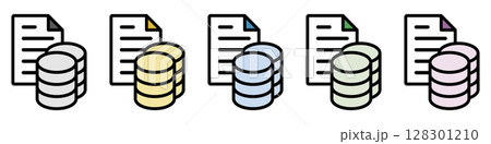 イラストアイコン素材セット：コインドキュメントファイル070 128301210