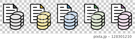イラストアイコン素材セット：コインドキュメントファイル070 128301210