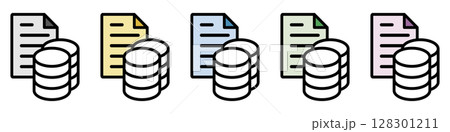 イラストアイコン素材セット：コインドキュメントファイル071 128301211