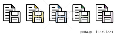 イラストアイコン素材セット:フロッピードキュメントファイル085 イラストアイコン素材セット:フロッピードキュメントファイル085 128301224