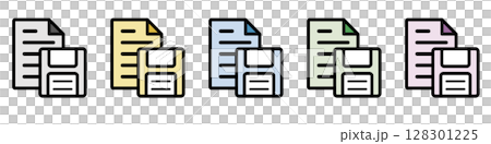イラストアイコン素材セット：フロッピードキュメントファイル086 128301225