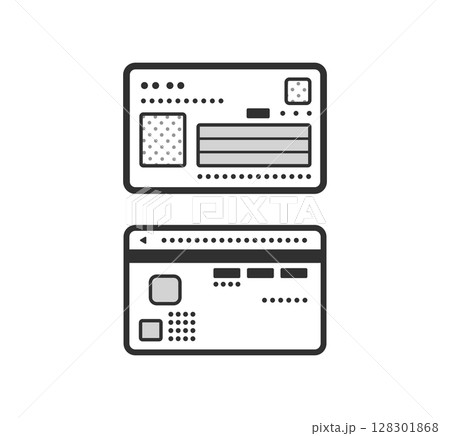 マイナンバーカード　表　裏　両面のイラスト 128301868