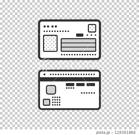 マイナンバーカード　表　裏　両面のイラスト 128301868