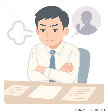 怒りや愚痴を何度も思い出してしまう時間、嫌な相手のことを反芻し続けてしまう、仕事中にイライラが止まら 128301981