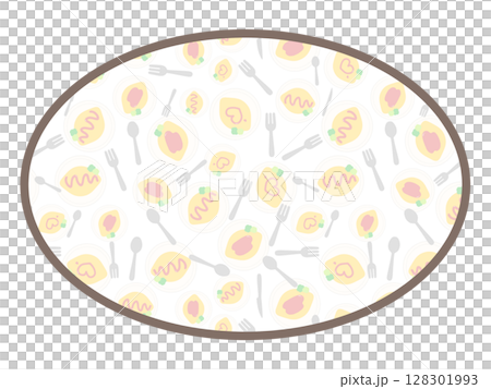 オムライスの丸いフレーム 128301993