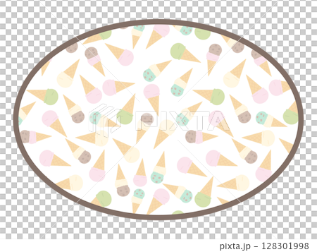 Ice cream round frame Ice cream round frame 128301998
