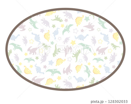 恐竜の丸いフレーム 128302033
