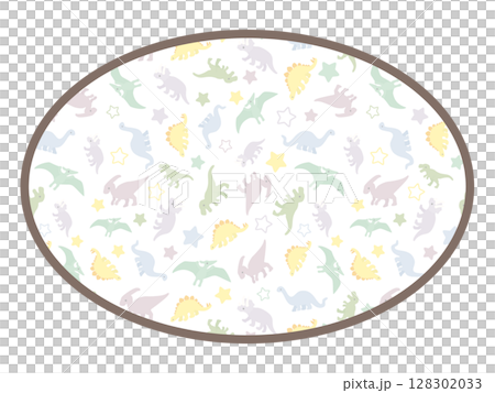 恐竜の丸いフレーム 128302033