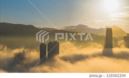 March 2 2025 Sunrise Over a City Skyline Partially Covered in Low-Lying Fog March 2 2025 Sunrise Over a City Skyline Partially Covered in Low-Lying Fog 128302204