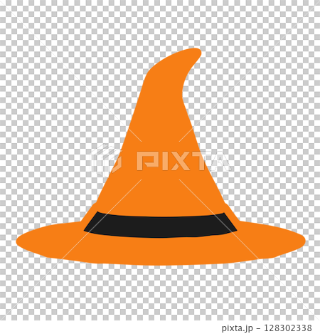 Halloween hat illustration 1-1 orange Halloween hat illustration 1-1 orange 128302338