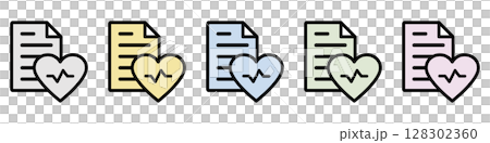 Illustration icon material set: Medical heart file 195 Illustration icon material set: Medical heart file 195 128302360