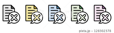 イラストアイコン素材セット:クロスマークドキュメントファイル113 イラストアイコン素材セット:クロスマークドキュメントファイル113 128302378
