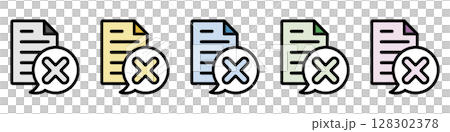 イラストアイコン素材セット:クロスマークドキュメントファイル113 イラストアイコン素材セット:クロスマークドキュメントファイル113 128302378