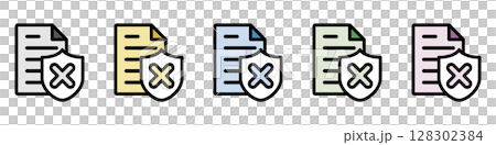 Illustration icon material set: Crossmark document file 119 Illustration icon material set: Crossmark document file 119 128302384