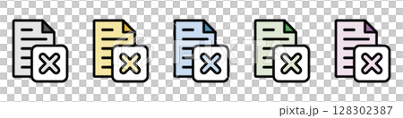 Illustration icon material set: Crossmark document file 122 Illustration icon material set: Crossmark document file 122 128302387