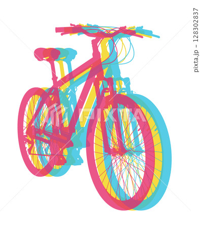 Black bicycle, front side view. Black leather saddle and handles. Png clipart isolated on transparent background 128302837
